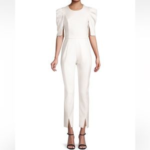 NWT. Black Halo White Jumpsuit.